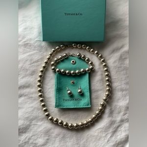 - Tiffany Sterling Silver 9mm Ball 3 pc Set